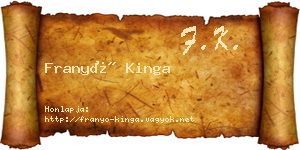 Franyó Kinga névjegykártya